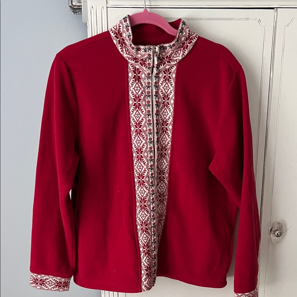 L.L. Bean Vibrant Red Fleece Jacket